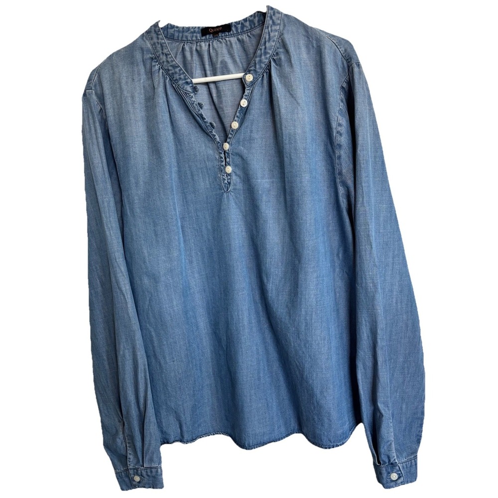 Quince Blue Denim Blouse